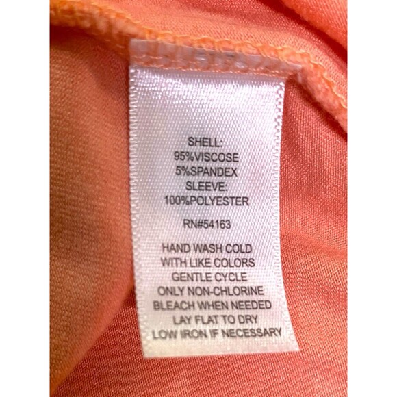 Marc New York Andrew Marc Womens Medium Peach Long Sleeve Floral Sheer Sleeves - Picture 8 of 10